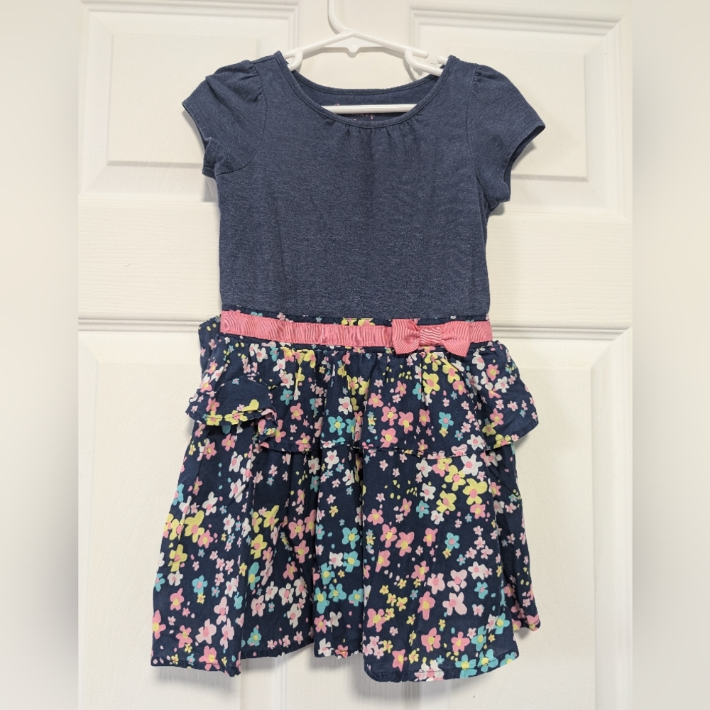 Cherokee Blue and Pink Casual Sundress Crew Neck